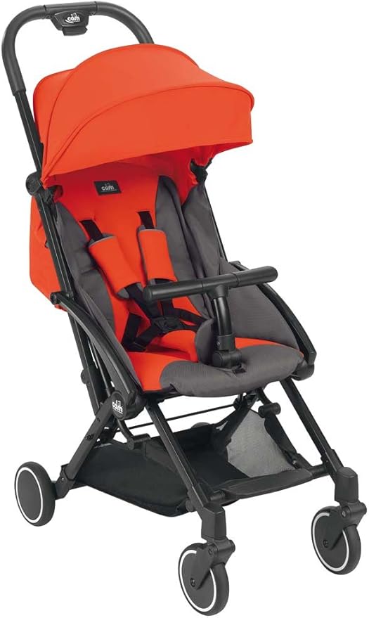 CAM Cubo lightweight stroller in red and black, front view