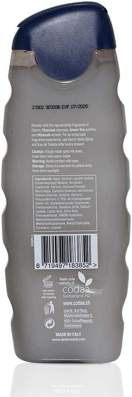 Denim Performance Detox Body and Face Wash | X 3 Triple Rejuvenating | Charcoal | Green Tea | Minerals 400 ml shower gel