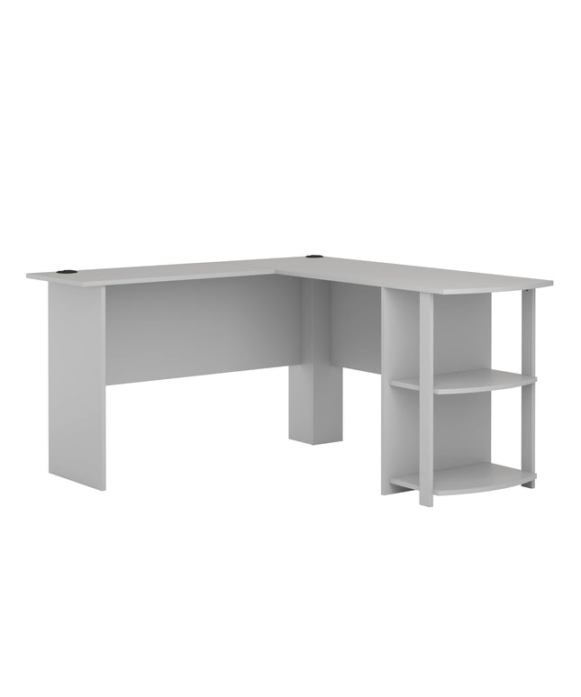 Ameriwood Home Dakota L-Desk with Bookshelves, Dove Gray