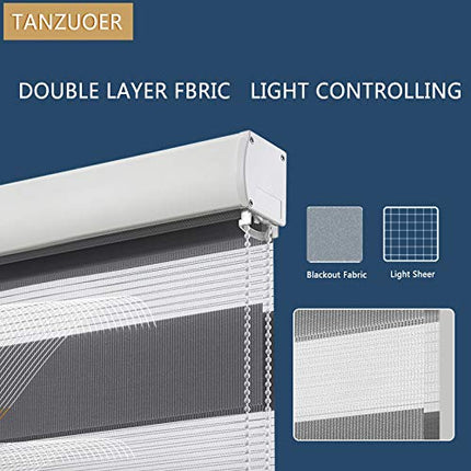 TANZUOER Corded Zebra Roller Shades, 101 x 162 cm