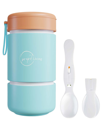 Prep'd Living Overnight Oats Containers with Lids - Portable Meal Prep