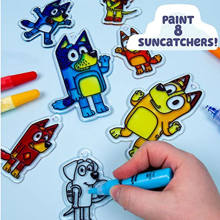 Bluey Window Art Suncatchers Kit for Kids to Paint, Great at-Home Craft Activity or Birthday Party Idea, Toys for Ages 3, 4, 5, 6