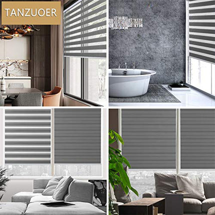 TANZUOER Corded Zebra Roller Shades, 101 x 162 cm