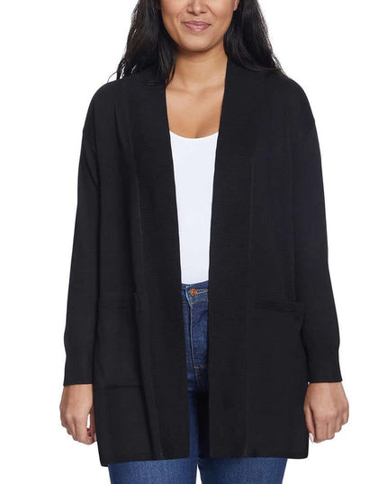 SIZE: L - Gloria Vanderbilt Women's Open Front Long Sleeve Super Soft Cardigan (US, Alpha, Large, Regular, Regular, Black)