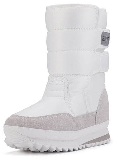 SIZE: 40 - DADAWEN Women's Waterproof Frosty Snow Boot, White