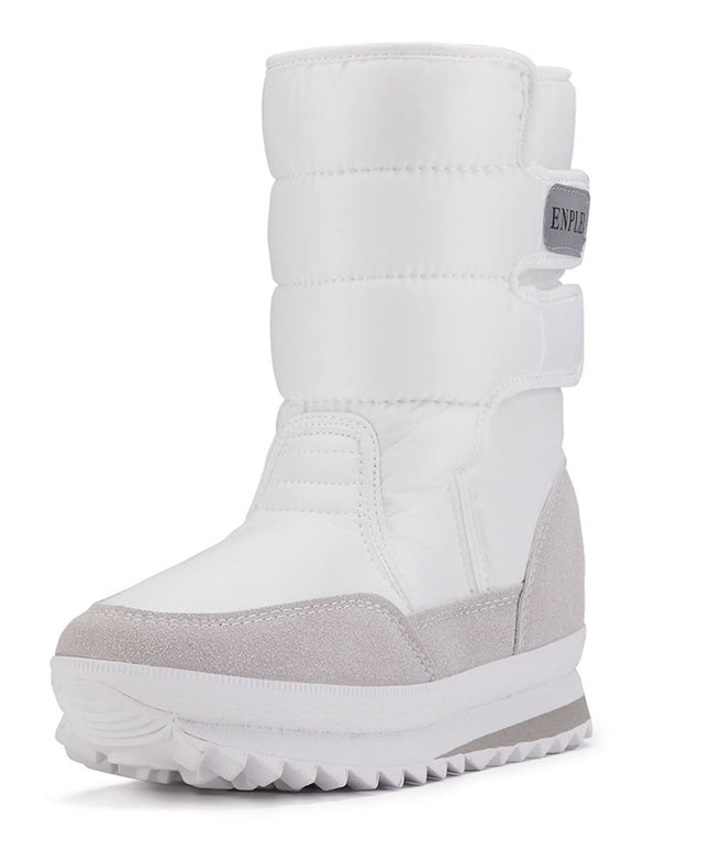 SIZE: 40 - DADAWEN Women's Waterproof Frosty Snow Boot, White