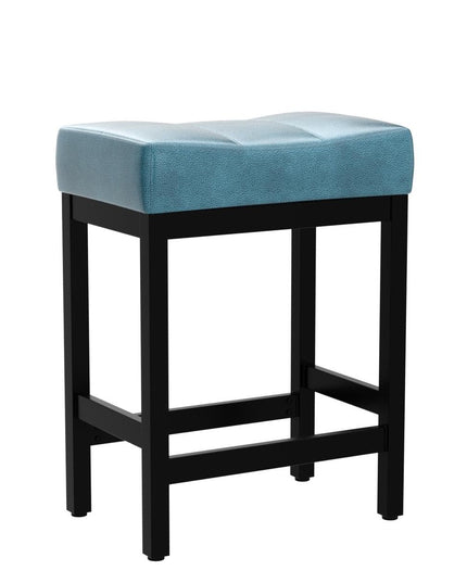 KATDANS Bar Stools Set of 2, 60 cm Counter Height Saddle Bar Stools, Green