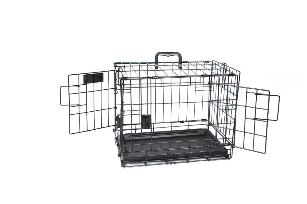 M-Pets Voyager wire cage with front and side doors open