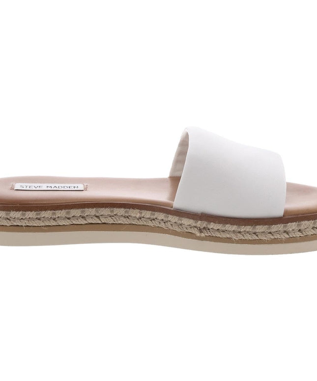 Size: 40 - Steve Madden Women's Enough Sandal, White Leather