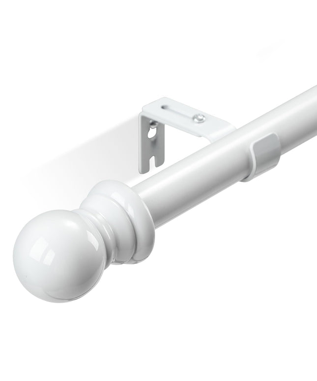 HOSKO White Curtain Rod for Window size 76 - 213 cm (White）