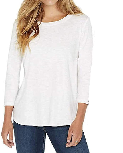 SIZE: XL - KIRKLAND Signature Ladies' Cotton Slub Tee (US, Alpha, Large, Regular, Regular, White)