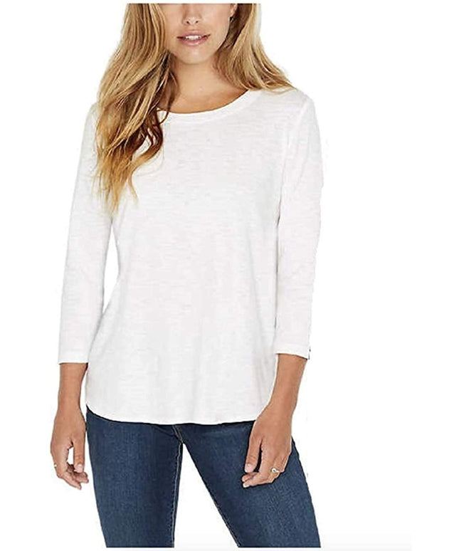 SIZE: XL - KIRKLAND Signature Ladies' Cotton Slub Tee (US, Alpha, Large, Regular, Regular, White)