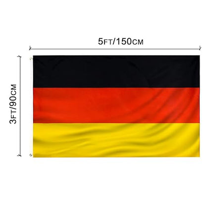 Germany World Cup Flag GER1101 – Premium Polyester National Flag with Brass Grommets | Vibrant Black-Red-Gold Banner for Sports, Parties & Outdoor Display