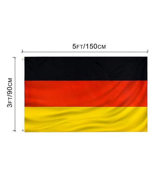 Germany World Cup Flag GER1101 – Premium Polyester National Flag with Brass Grommets | Vibrant Black-Red-Gold Banner for Sports, Parties & Outdoor Display