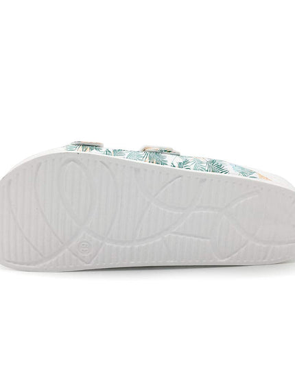 SIZE: 38 - FUNKYMONKEY Women's Comfort Slides Double Buckle Adjustable EVA Flat Sandals