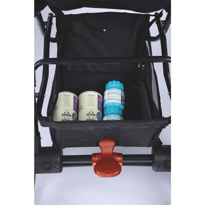 M-Pets Aventura stroller storage basket holding pet food containers