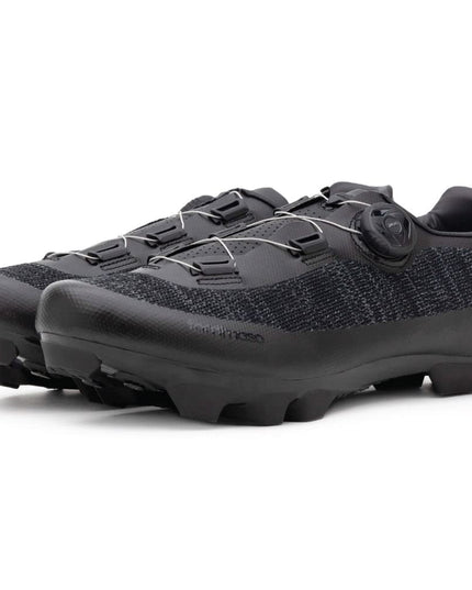 Tommaso Montagna Elite Knit Men's MTB Mountain Cycling Shoe with Quick Lace Compatible with SPD Cleats, Black