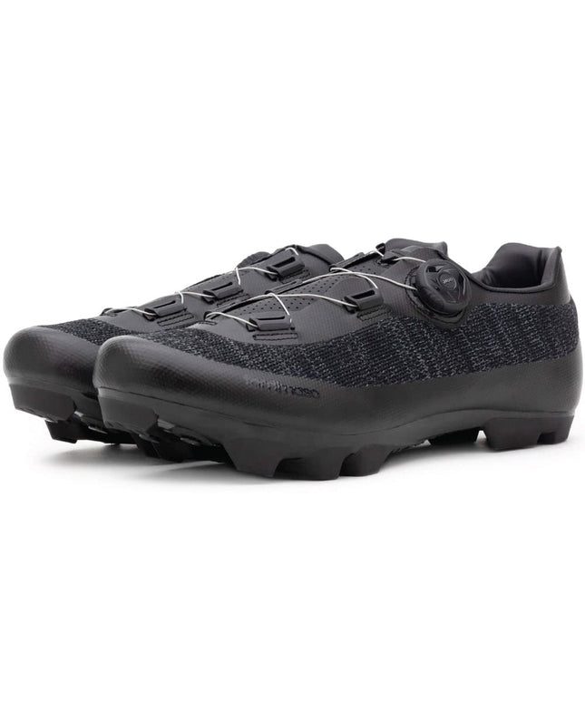 Tommaso Montagna Elite Knit Men's MTB Mountain Cycling Shoe with Quick Lace Compatible with SPD Cleats, Black