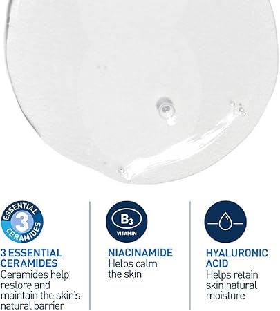 CeraVe Foaming Cleanser Normal to Oily Skin with Hyaluronic Acid, Niacinamide and Ceramides| Fragrance Free|236ML