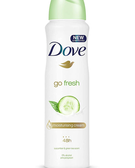 Dove Go Fresh Cucumber & Green Tea Anti-perspirant Deodorant with ¼ moisturizing cream aerosol with a long-lasting, fresh fragrance 250 ml