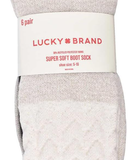 Lucky Brand Women Super Soft Boot Sock, 6-pair