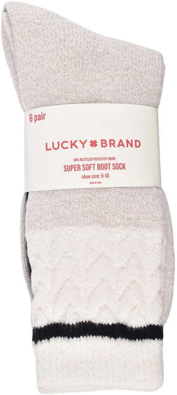 Lucky Brand Women Super Soft Boot Sock, 6-pair