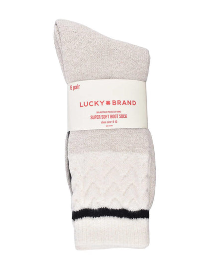 Lucky Brand Women Super Soft Boot Sock, 6-pair