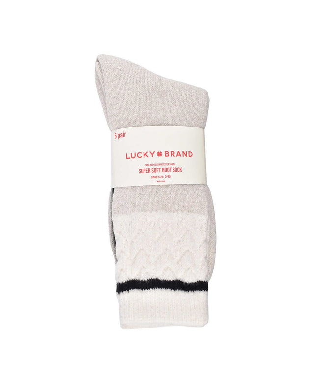 Lucky Brand Women Super Soft Boot Sock, 6-pair
