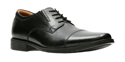 Clarks Tilden Cap Black Leather Stylish Shoe (11064249652)