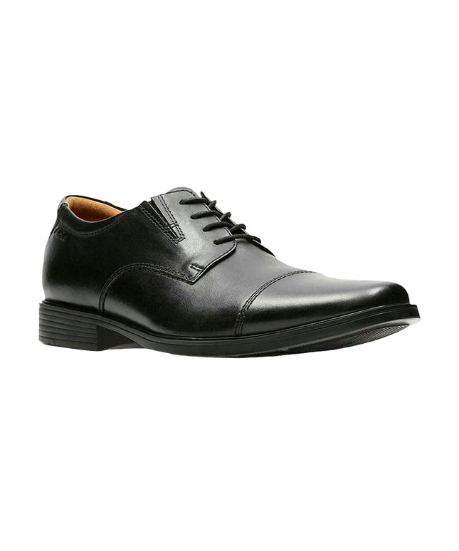 Clarks Tilden Cap Black Leather Stylish Shoe (11064249652)