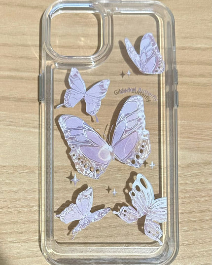 iPhone 14 plus clear butterfly design phone case