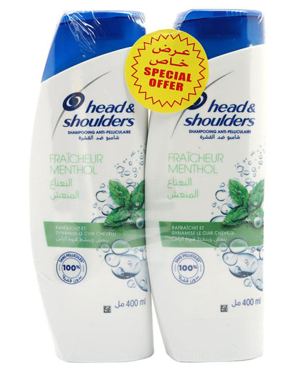 2XHead & Shoulders Shampoo Menthol 2x400ml