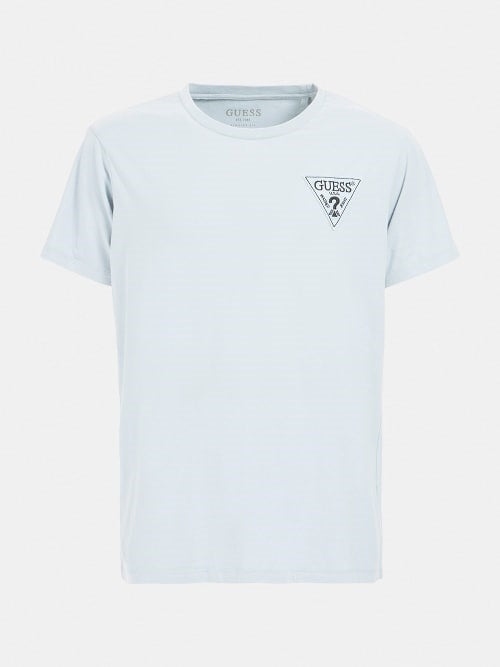 Guess Men'S Triangle Logo T-Shirt – Light Blue