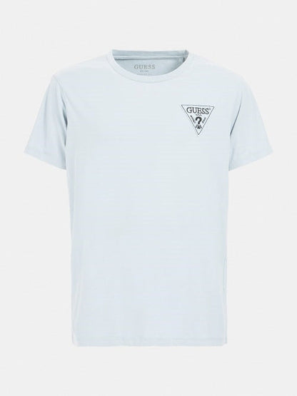 Guess Men'S Triangle Logo T-Shirt – Light Blue