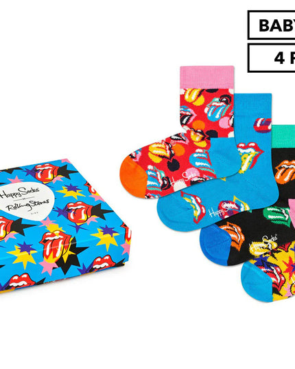 Happy Socks Baby/Kids' Rolling Stones Socks Gift Box 4-Pack