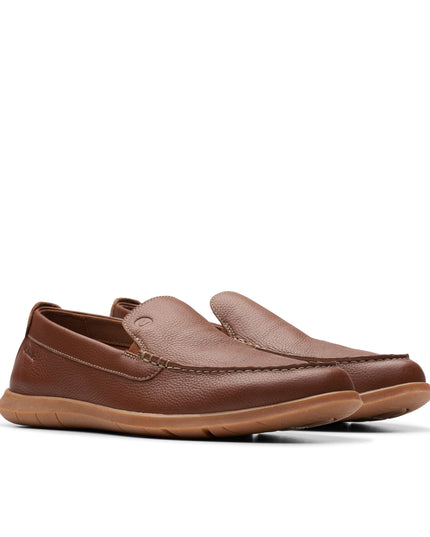 Clarks Flexway Step Men’s Tan Leather Moccasins Light Brown