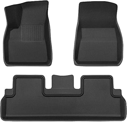 Taptes Floor Mats For Tesla Model 3 2017-2025, Premium All Weather Anti-Slip Waterproof Floor Liners Car Interior Accessories - For Model 3 Highland 2025 2024 2023 2022 2021 2020 2019 2018 2017