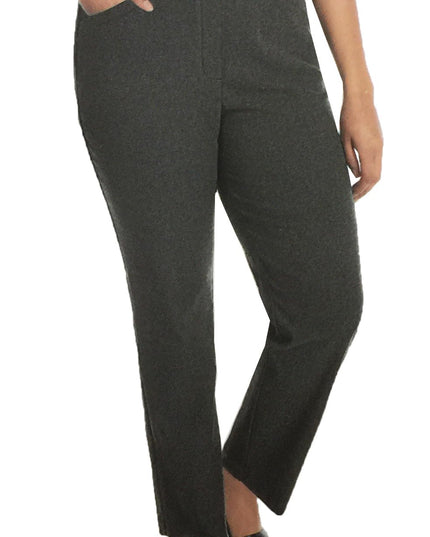 SIZE 29 S - Hilary Radley Women's Mid-Rise Tummy Control Pull On Pant (US, Alpha, , Regular, Regular, Black & Heather Gray Combo)