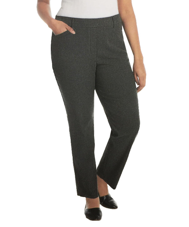 SIZE 29 S - Hilary Radley Women's Mid-Rise Tummy Control Pull On Pant (US, Alpha, , Regular, Regular, Black & Heather Gray Combo)