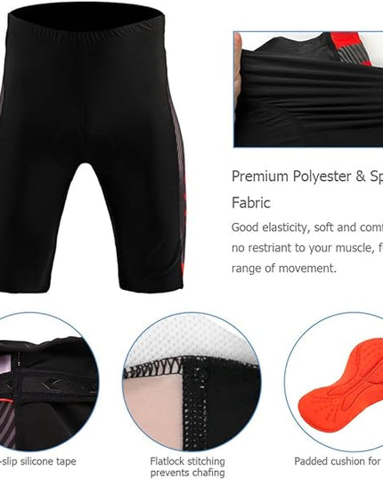 Lixada Men's Cycling Clothes Set Quick Dry Short Sleeve Bicycle Jersey Shirt Tops 3D Cushion Padded Riding Shorts Tights Pants