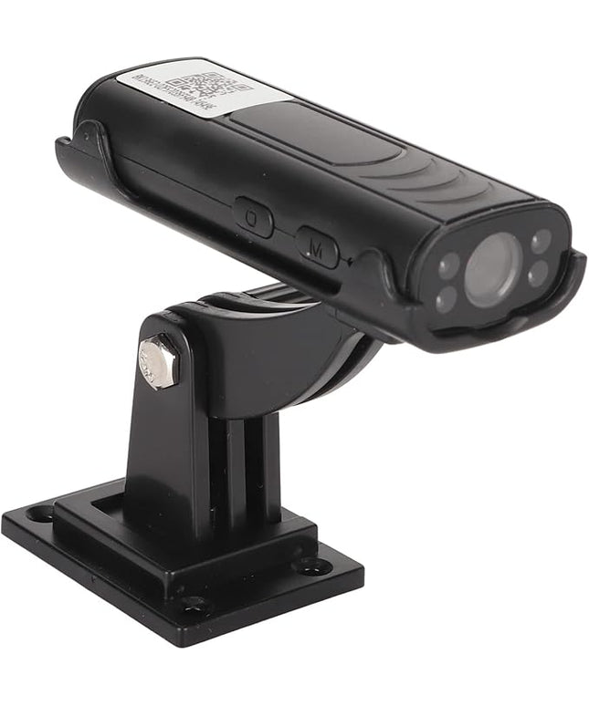 Security camera with base and charging cable
