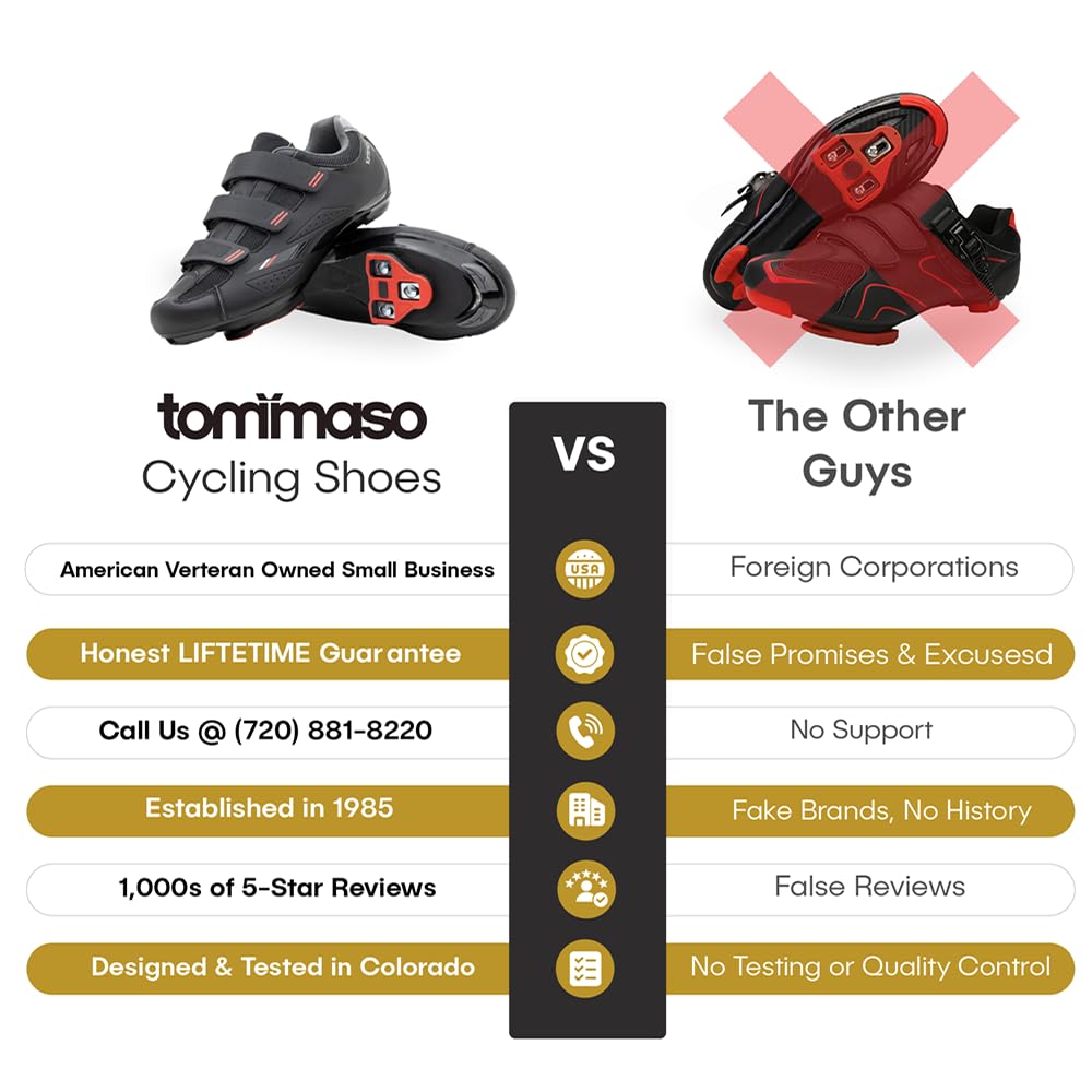 Tommaso cycling shoes versus other brands comparison graphic
