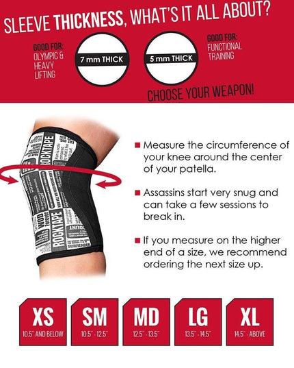 Rocktape Assassins Knee Sleeve - Red Camo 5mm Size SM