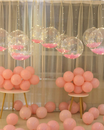 10 PACKS LED Bobo Balloons,Transparent LED Light Up Balloons,Helium Style Glow Bubble Balloons with String Lights for Party Birthday Wedding Festival Decorations (White)
