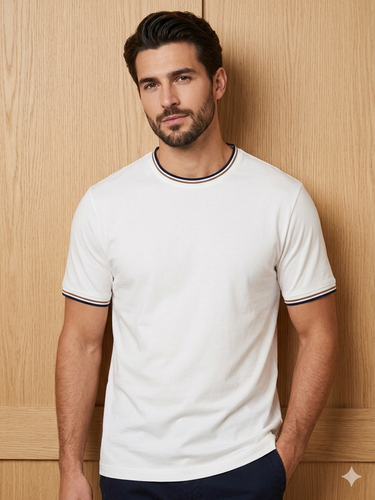 Denim & Flower White T-Shirt For Men