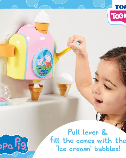 Toomies TOMY Peppa Pig Bubble Ice Cream Maker, Baby Bath Toy, Ice Cream Themed Bubble Making Toy, Kids Water Play Suitable For 18 Months, 2, 3 & 4 Year Old Boys & Girls