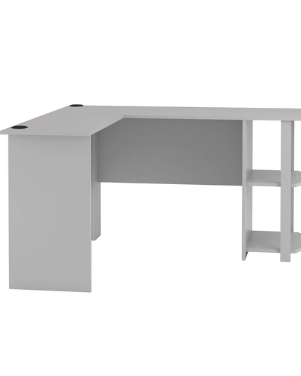 Ameriwood Home Dakota L-Desk with Bookshelves, Dove Gray