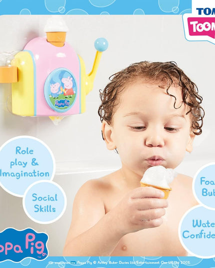 Toomies TOMY Peppa Pig Bubble Ice Cream Maker, Baby Bath Toy, Ice Cream Themed Bubble Making Toy, Kids Water Play Suitable For 18 Months, 2, 3 & 4 Year Old Boys & Girls