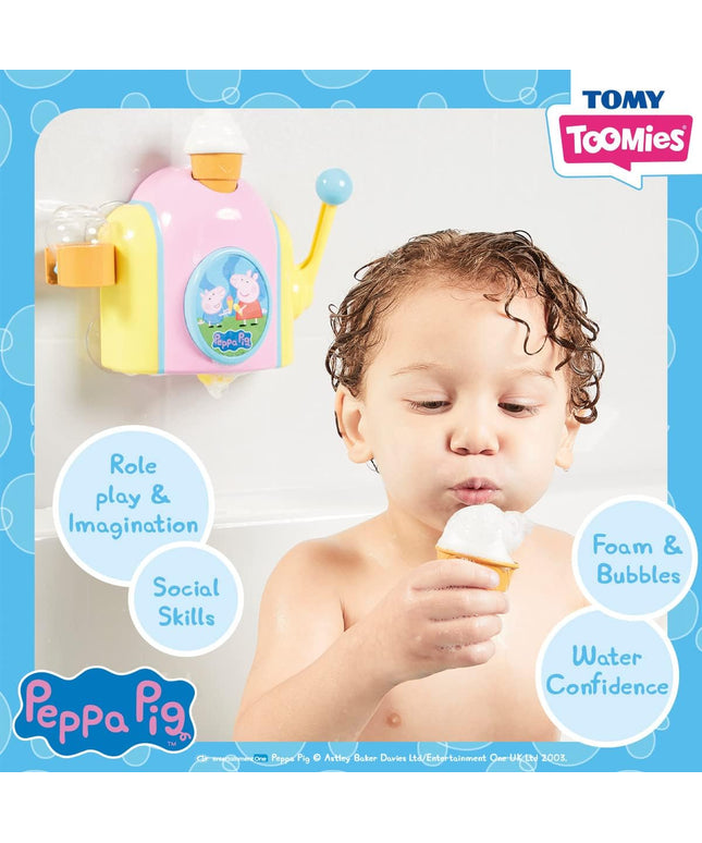 Toomies TOMY Peppa Pig Bubble Ice Cream Maker, Baby Bath Toy, Ice Cream Themed Bubble Making Toy, Kids Water Play Suitable For 18 Months, 2, 3 & 4 Year Old Boys & Girls