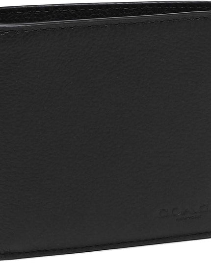 Coach Men's ID Billfold Wallet In Signature Canvas, Charcoal/Black
